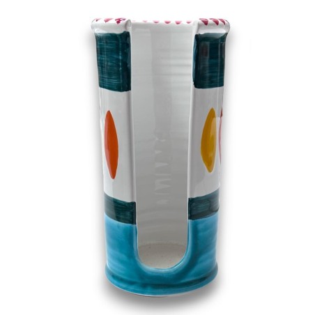 Portabicchieri artigianale mangiallegro Solunto ceramiche de simone Portabicchieri artigianale mangiallegro Solunto ceramiche de simone